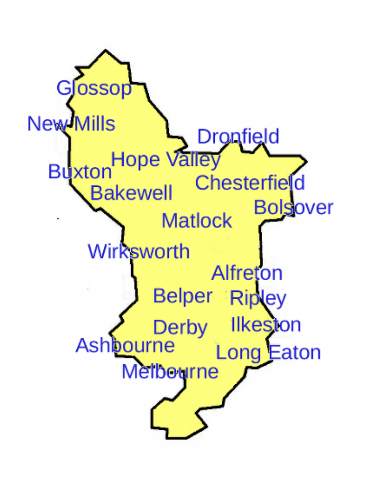 Derbyshire map